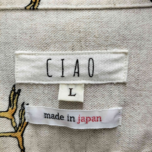 チャオ CIAO COTTON PRINT SHIRTS ハシビロコウ メンズ JPN:L