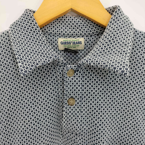 ゲスジーンズ GUESS JEANS 90-00s 小紋柄 ダブルポケット 半袖ポロシャツ メンズ import:M