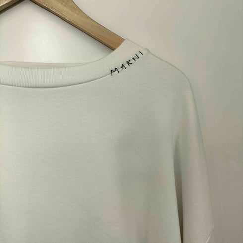 マルニ MARNI 24SS 裾ドローコード クロップド フレンチテリー クルーネック スウェット レディース EUR:40