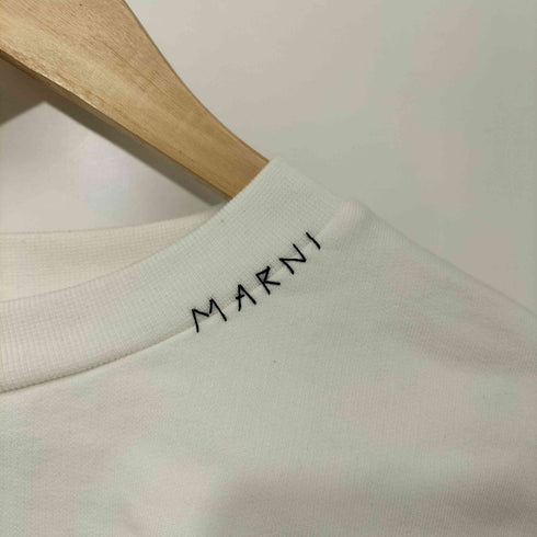 マルニ MARNI 24SS 裾ドローコード クロップド フレンチテリー クルーネック スウェット レディース EUR:40