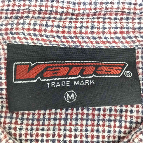 バンズ VANS 90s ロゴ刺繍 ボタンダウン ハーフボタン チェック シャツ プルオーバー メンズ import:M