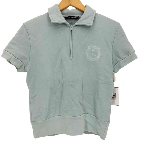 ラルフローレン RALPH LAUREN 00s RL SEA CAMP プリント ハーフジップ半袖シャツ レディース import:M