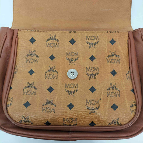 エムシーエム MCM ロゴ 総柄 レザー ショルダー バッグ レディース