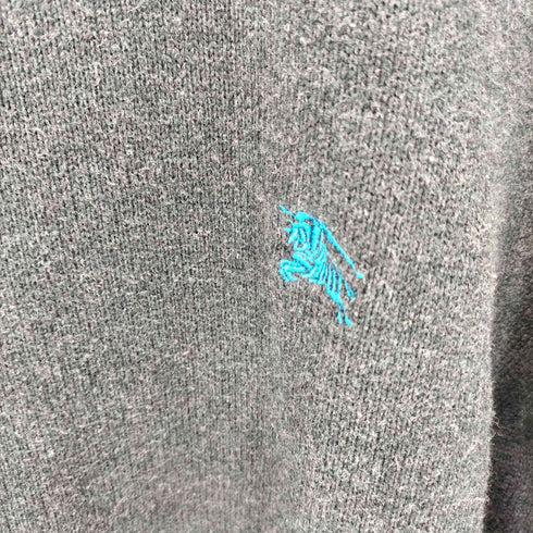 バーバリーブラックレーベル BURBERRY BLACK LABEL 薄手 クルーネック コットン ニットセーター メンズ 2