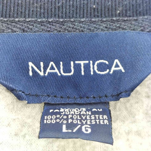 ノーティカ NAUTICA 90-00s ロゴ刺繍 肩切替 フリーススウェット メンズ import:L