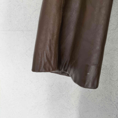 Many Elvia real leather リアルレザーチェスターコート レディース
