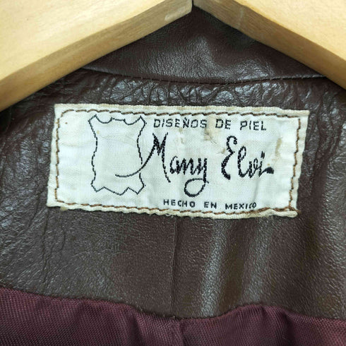 Many Elvia real leather リアルレザーチェスターコート レディース