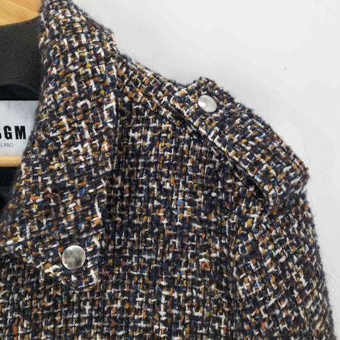 エムエスジーエム MSGM ツイードダブルライダースジャケット メンズ 48