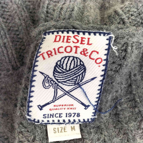 ディーゼル DIESEL ウール混 切替デザイン ジップアップニット メンズ import:M