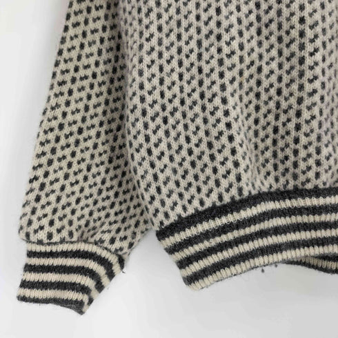 エルエルビーン L.L.Bean 80s ノルウェー製 レーヨン混 バーズアイ ウールニット メンズ LADIES LARGE