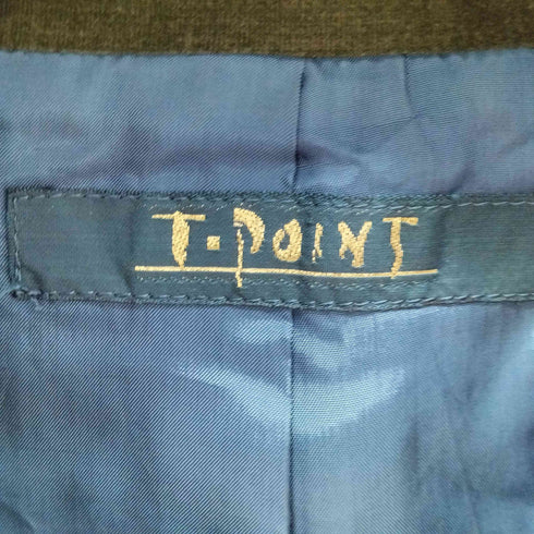 T.POINT ベロア切替 クロップドチェックダブルジャケット レディース