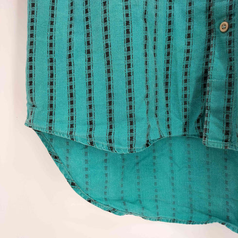 SHAH SAFARI インド製 オリジナル ストライプ レギュラーカラー 長袖 シャツ インド綿 メンズ import:M