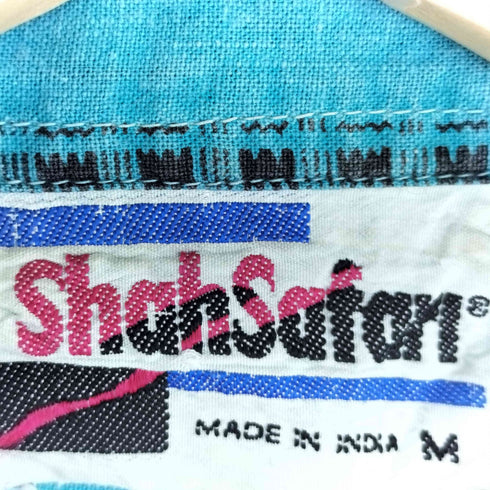 SHAH SAFARI インド製 オリジナル ストライプ レギュラーカラー 長袖 シャツ インド綿 メンズ import:M