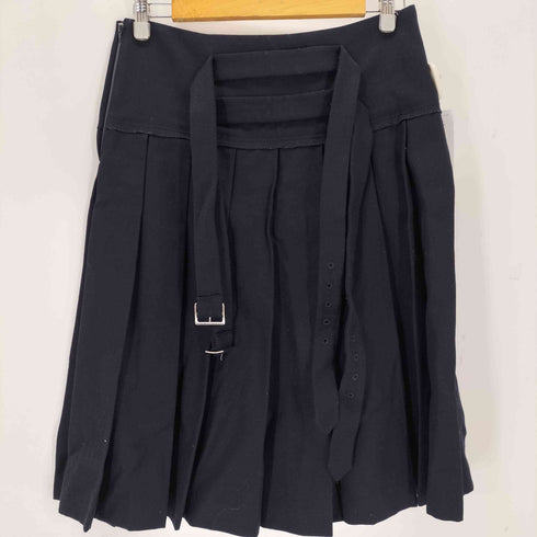 コムデギャルソンコムデギャルソン COMME des GARCONS COMME des GARCONS 00s 02AW フランス製 ベルテッドウールプリーツスカート コムコム レディース JPN:S