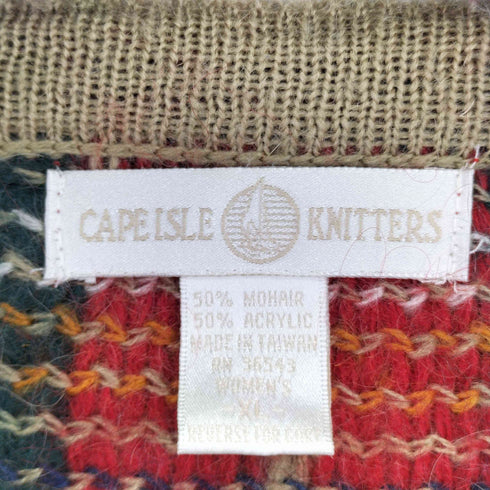 CAPEISLE KNITTERS モヘア混 チェック カーディガン レディース import:XL