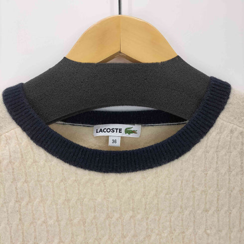 ラコステ LACOSTE ワニロゴ クルーネック セーター レディース 36