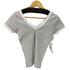 アニエスベー agnes b. PARIS バイカラー Vネックコットンシャツ レディース JPN:2