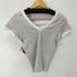 アニエスベー agnes b. PARIS バイカラー Vネックコットンシャツ レディース JPN:2
