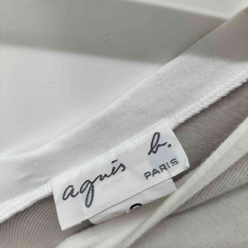 アニエスベー agnes b. PARIS バイカラー Vネックコットンシャツ レディース JPN:2