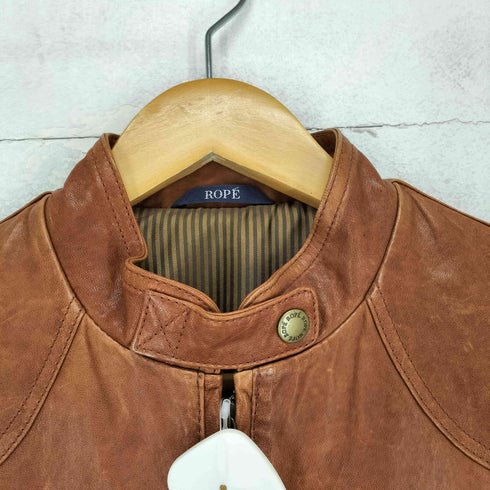 ロペ ROPE lamb leather ラムレザーシングルライダースジャケット レディース