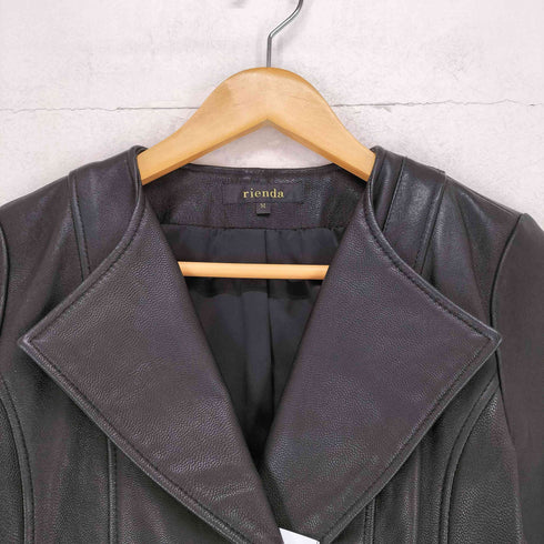 リエンダ rienda goat leather ゴートレザーライダースジャケット レディース M