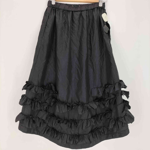 コムデギャルソンコムデギャルソン COMME des GARCONS COMME des GARCONS 22ss ウエストゴム エステルサテン ヘムフリルスカート レディース JPN:S