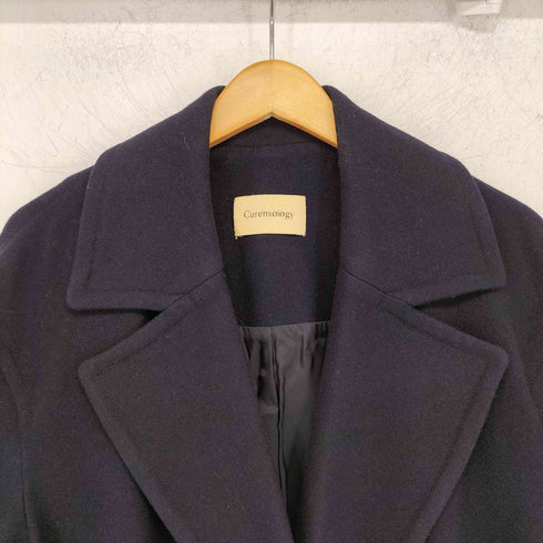 カレンソロジー curensology ダブルブレスト ウール メルトン オーバーロングコート レディース JPN:38