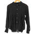 ブラックコムデギャルソン BLACK COMME des GARCONS 21aw 貝ボタン フリル 裁断 丸襟 シアーシャツ レディース JPN:XS