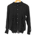 ブラックコムデギャルソン BLACK COMME des GARCONS 21aw 貝ボタン フリル 裁断 丸襟 シアーシャツ レディース JPN:XS