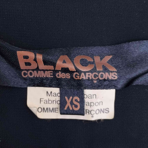 ブラックコムデギャルソン BLACK COMME des GARCONS 21aw 貝ボタン フリル 裁断 丸襟 シアーシャツ レディース JPN:XS