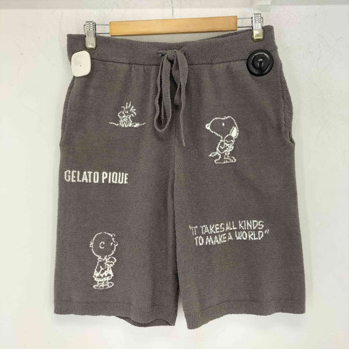 ジェラートピケ gelato pique パイル地 総柄 半袖 クルーネックニット ハーフパンツ キャラクター セットアップ メンズ L