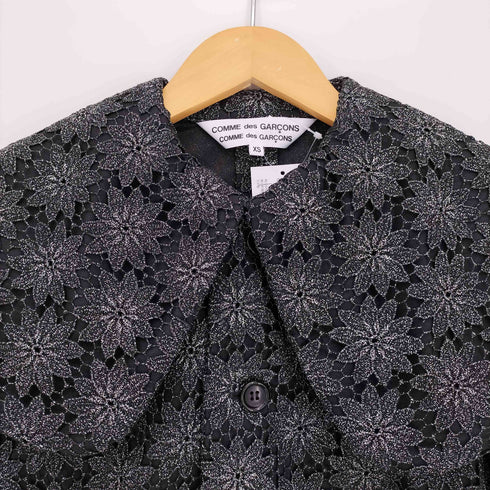 コムデギャルソンコムデギャルソン COMME des GARCONS COMME des GARCONS 24ss フローラル ラメ糸 刺繍 ピーターパンカラー チュールジャケット レディース JPN:XS