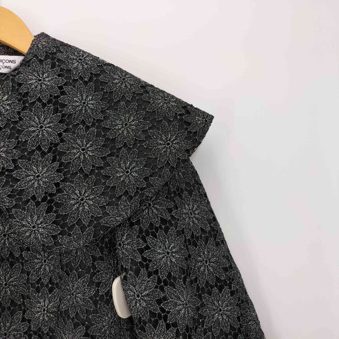 コムデギャルソンコムデギャルソン COMME des GARCONS COMME des GARCONS 24ss フローラル ラメ糸 刺繍 ピーターパンカラー チュールジャケット レディース JPN:XS