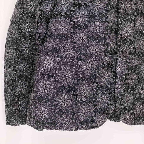 コムデギャルソンコムデギャルソン COMME des GARCONS COMME des GARCONS 24ss フローラル ラメ糸 刺繍 ピーターパンカラー チュールジャケット レディース JPN:XS