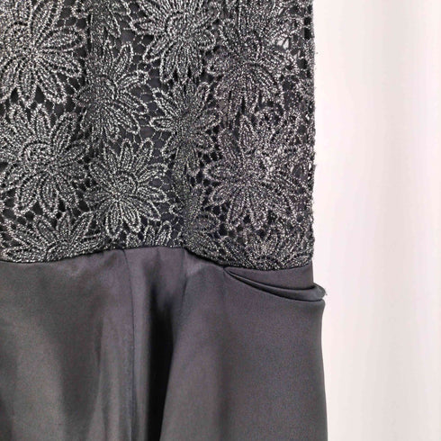 コムデギャルソンコムデギャルソン COMME des GARCONS COMME des GARCONS 24ss ウエストゴム フローラル ラメ糸 刺繍 切替 チュール サテン ウェルトポケット フレアスカート レディース JPN:M