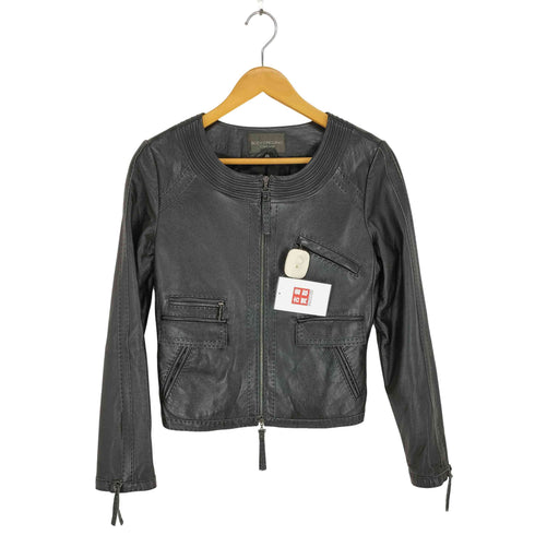 ボディドレッシングデラックス BODY DRESSING Deluxe lamb leather ラムレザーノーカラージャケット レディース 38
