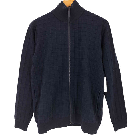 カルバンクラインプラチナ CALVIN KLEIN PLATINUM ジップアップ デザインニットジャケット メンズ L