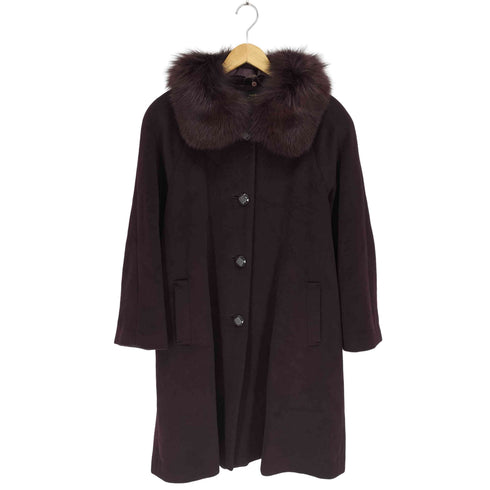 HIGH SENSE angola fox fur フォックスファー アンゴラ混 ロングコート レディース