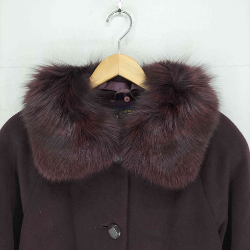 HIGH SENSE angola fox fur フォックスファー アンゴラ混 ロングコート レディース