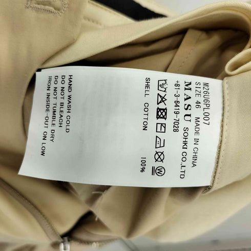 エムエーエスユー MASU 6 TUCK TROUSERS メンズ 46