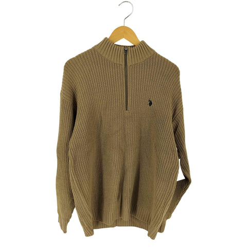 ユーエスポロアッスン U.S.POLO ASSN ハーフジップニット メンズ import:L