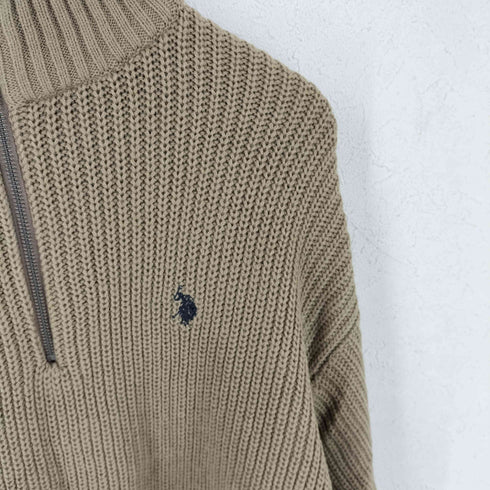 ユーエスポロアッスン U.S.POLO ASSN ハーフジップニット メンズ import:L