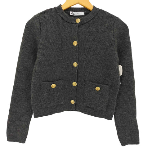 ザラ ZARA ゴールドボタンニットカーディガン レディース import:S