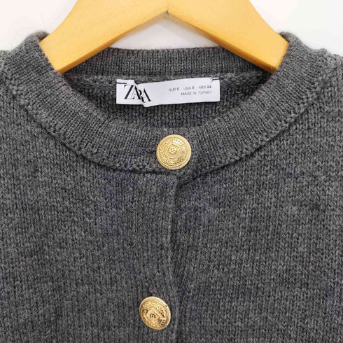 ザラ ZARA ゴールドボタンニットカーディガン レディース import:S