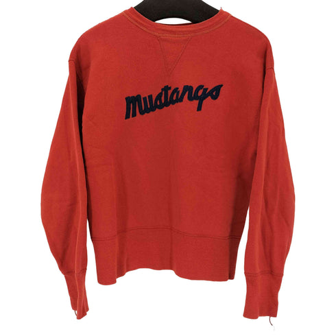 ウエアハウス WAREHOUSE MUSSTANGS 前Vガゼット 長リブ クルーネックスウェット メンズ US:38