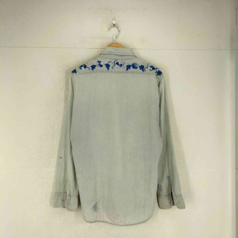 THE GREAT CHINA WALL SADDLEHORN 刺繍 リメイクデニムシャツ メンズ import:L