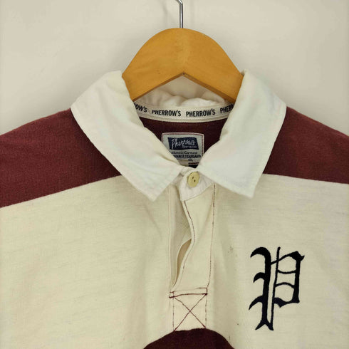 フェローズ PHERROWS ラガーシャツ ボーダーポロシャツ メンズ US:40