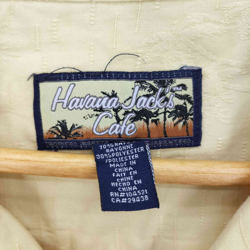 Havana Jack'S cafe 90S レーヨン 開襟 総柄 オープンカラー S/S シャツ メンズ import:XL