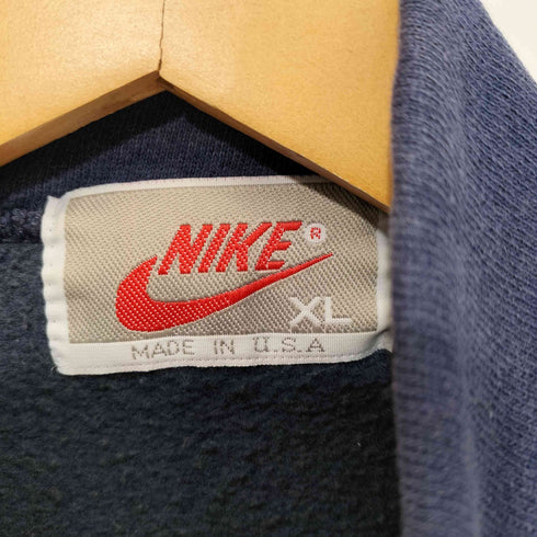 ナイキ NIKE 90s USA製 銀タグ 刺繍 ハーフジップ スウェット メンズ import:XL