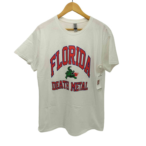 ギルダン GILDAN FLORIDA DEATH METAL カレッジロゴ プリント S/S Tシャツ メンズ import:L